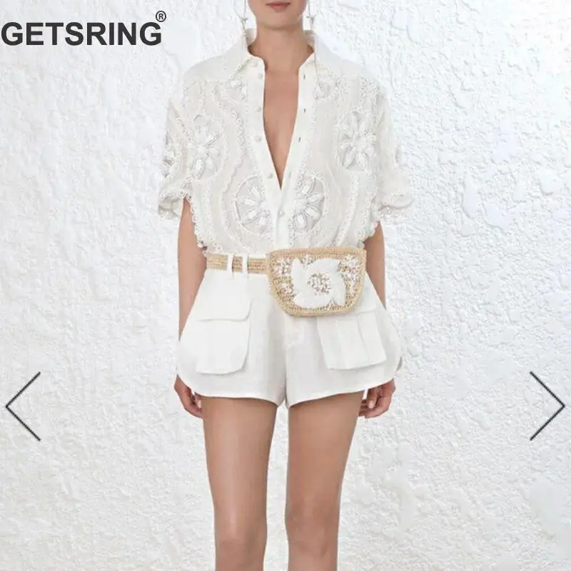 GETSRING Suit Women Women's Sets 2018 Embroidery Short Sleeved White Blouses Elastic Waist Linen Leisure Shorts Summer Set Women
GETSRING Suit Women Women's Sets 2018 Embroidery Short Sleeved White Blouses Elastic Waist Linen Leisure Shorts Summer Set Women