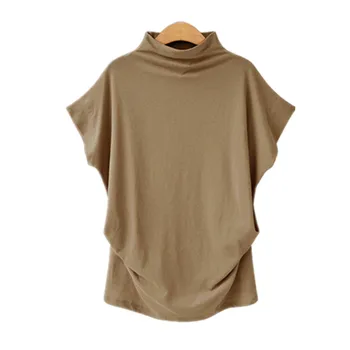 Plus Size Tops European Women Cotton Shirt Turtleneck Short Sleeve Solid Color Casual Top Female Clothing korean clothes
Plus Size Tops European Women Cotton Shirt Turtleneck Short Sleeve Solid Color Casual Top Female Clothing korean clothes