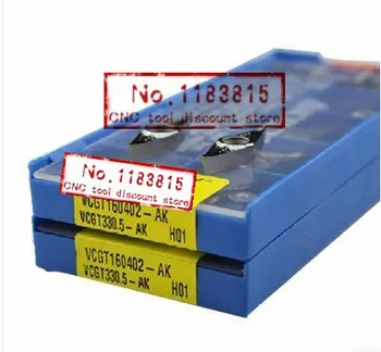 10 / box Korloy carbide insert VCGT160402-H01, aluminum alloy CNC blade, is suitable for machining copper and aluminum products
10 / box Korloy carbide insert VCGT160402-H01, aluminum alloy CNC blade, is suitable for machining copper and aluminum products
