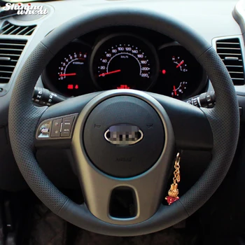 Shining wheat Hand-stitched Black Leather Steering Wheel Cover for Kia Forte Kia Soul Kia Rio 2009-2011
Shining wheat Hand-stitched Black Leather Steering Wheel Cover for Kia Forte Kia Soul Kia Rio 2009-2011