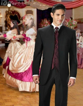 Classic Design Men's Dinner Party Suits Vertical Collar Black Men Wedding Groom Tuxedos Wear Bridegroom Suit(jacket+pants+vest)
Classic Design Men's Dinner Party Suits Vertical Collar Black Men Wedding Groom Tuxedos Wear Bridegroom Suit(jacket+pants+vest)