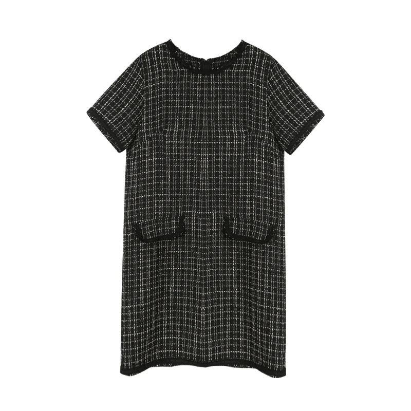 PERHAPS U white black tweed straight dress o neck short sleeve mini dress elegant chic summer D1018
PERHAPS U white black tweed straight dress o neck short sleeve mini dress elegant chic summer D1018