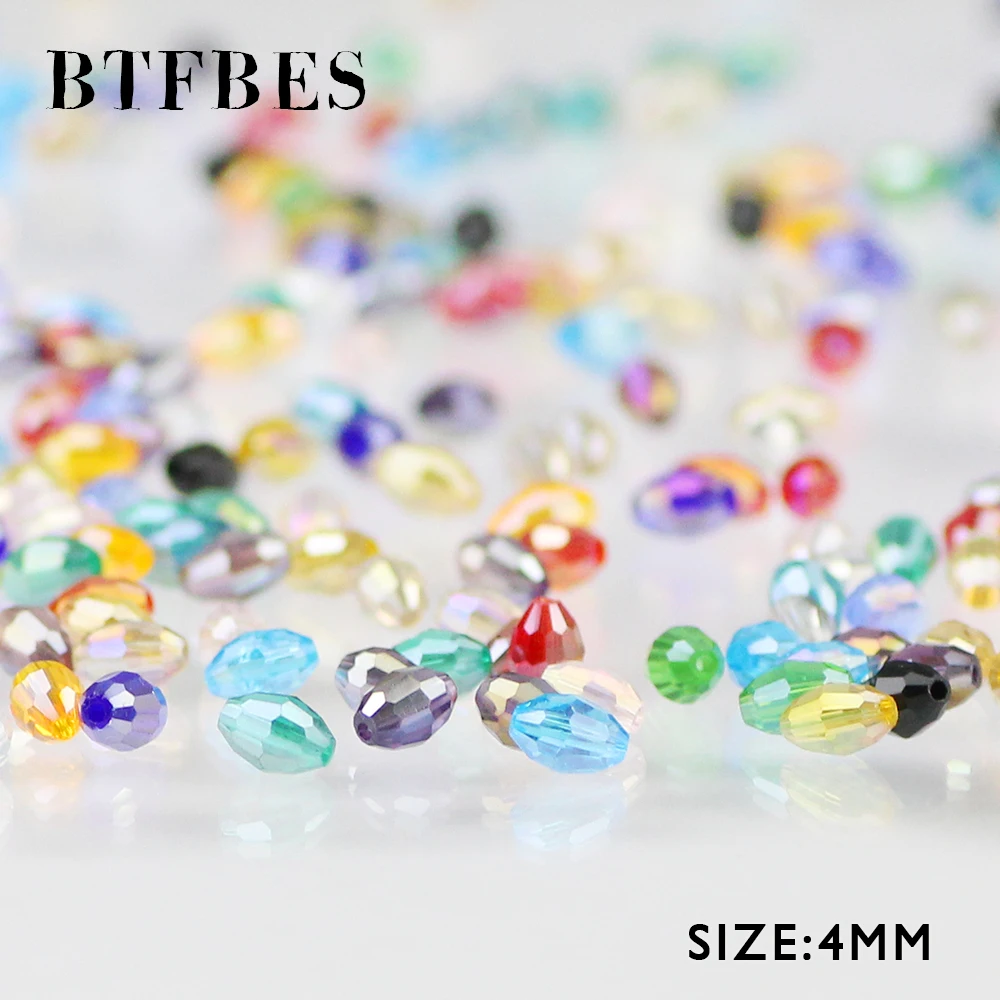 BTFBES Rice Grains Austrian Crystal Oval Shape Beads 4*6mm 100pcs AB Glass Loose beads For Jewelry Necklace Making DIY Bracelet
BTFBES Rice Grains Austrian Crystal Oval Shape Beads 4*6mm 100pcs AB Glass Loose beads For Jewelry Necklace Making DIY Bracelet