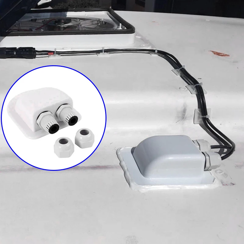 RV Roof Wire Entry Gland Box White Double Hole Roof Wire Entry Gland Box for Motor-home Caravan Boat Yacht
RV Roof Wire Entry Gland Box White Double Hole Roof Wire Entry Gland Box for Motor-home Caravan Boat Yacht