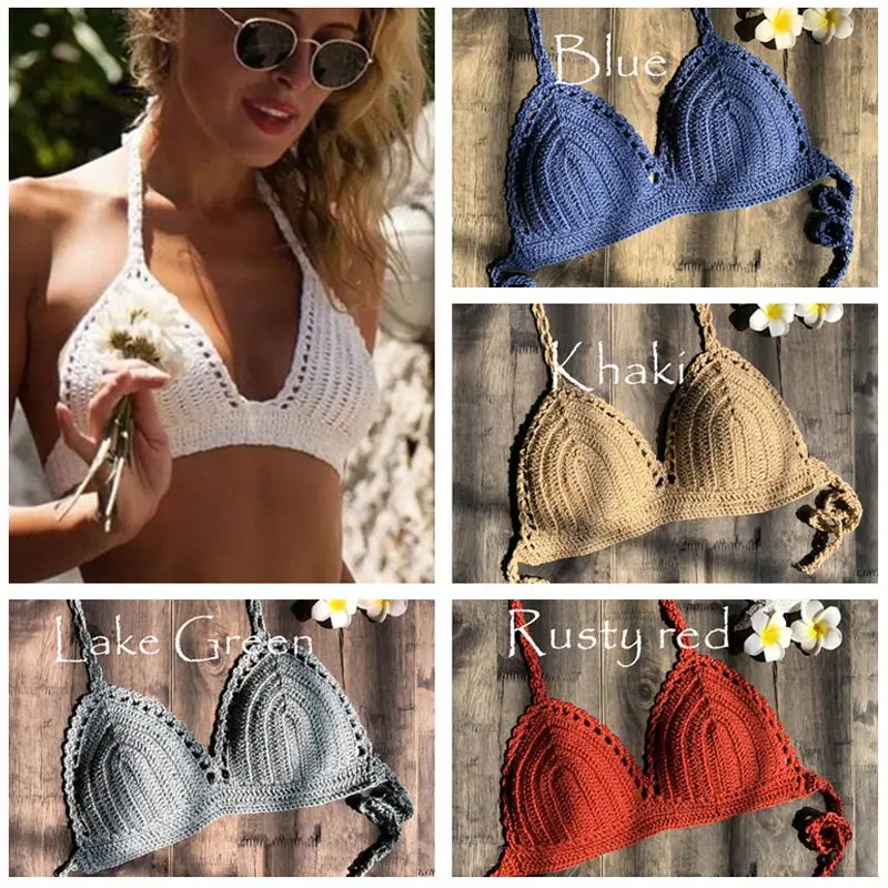 NEW Women Summer Saparate Bikinis Backless Crochet Halter Knitted Crop Top Solid Sexy Micro Swimsuits Beachwear Female Bra
NEW Women Summer Saparate Bikinis Backless Crochet Halter Knitted Crop Top Solid Sexy Micro Swimsuits Beachwear Female Bra