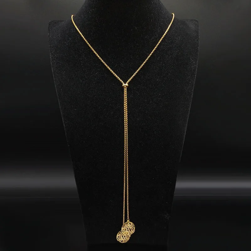 2019 Fashion Round Stainless Steel Long Necklace for Women Gold Color Necklace Chain Jewelry cadenas mujer N19166
2019 Fashion Round Stainless Steel Long Necklace for Women Gold Color Necklace Chain Jewelry cadenas mujer N19166