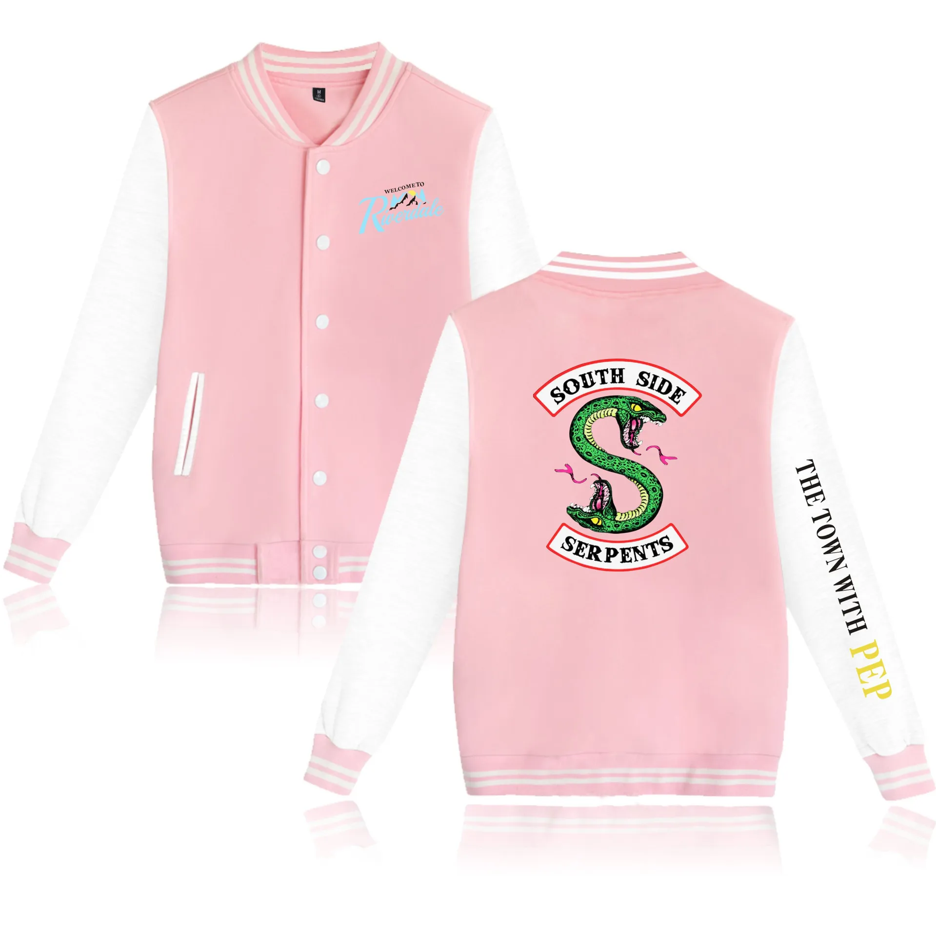WBDDT Southside Riverdale Serpents Baseball Jackets Sweatshirt Women Button Zip-up Pocket Girl Streetwear Drop Shipping
WBDDT Southside Riverdale Serpents Baseball Jackets Sweatshirt Women Button Zip-up Pocket Girl Streetwear Drop Shipping