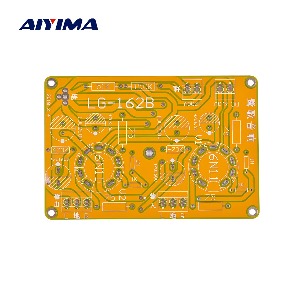 Aiyima вакуумная трубка SRPP усилитель для наушников Pre Amplifier AMP плата PCB 6N11/6DJ8|amp