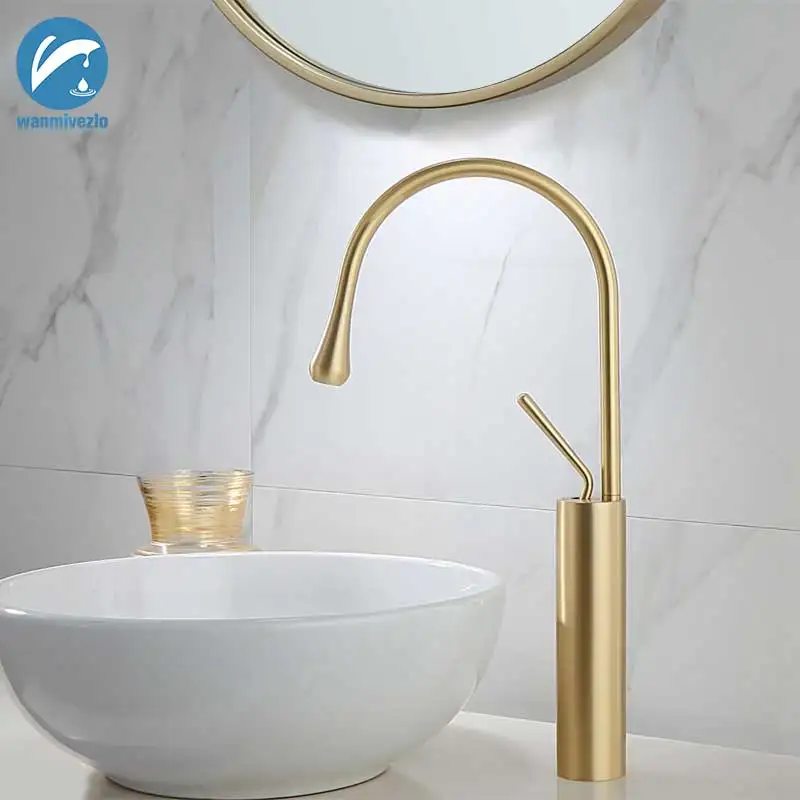 Bathroom Basin Faucet Brushed Gold Basin Mixer Tap Deck Mounted Single Handle Kitchen Faucet Swivel Spout Water Tap for Kitchen
Bathroom Basin Faucet Brushed Gold Basin Mixer Tap Deck Mounted Single Handle Kitchen Faucet Swivel Spout Water Tap for Kitchen