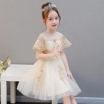 2018 summer gold girl dress party 10 to 12 years flower girls dresses 
2018 summer gold girl dress party 10 to 12 years flower girls dresses