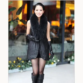Autumn Winter Women Patchwork Pu Leather Vests Faux Fur Stitching Long Waistcoats Pockets Fur Collar Plus Size Black Vest 
Autumn Winter Women Patchwork Pu Leather Vests Faux Fur Stitching Long Waistcoats Pockets Fur Collar Plus Size Black Vest