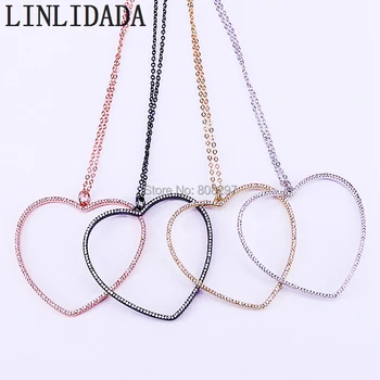 High Quality 5Pcs Micro Pave White Cubic Zirconia Hollow Heart Charm Pendant Necklaces Jewelry For Women Girl Gift
High Quality 5Pcs Micro Pave White Cubic Zirconia Hollow Heart Charm Pendant Necklaces Jewelry For Women Girl Gift