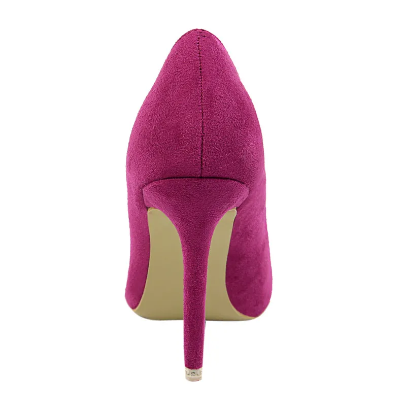 D & Henlu/Женская обувь фиолетовые туфли женские флоковые лодочки на высоком каблуке