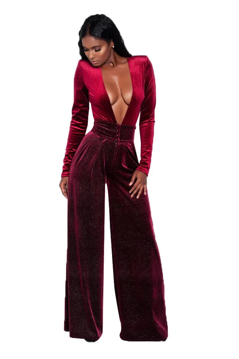ladies velvet jumpsuit