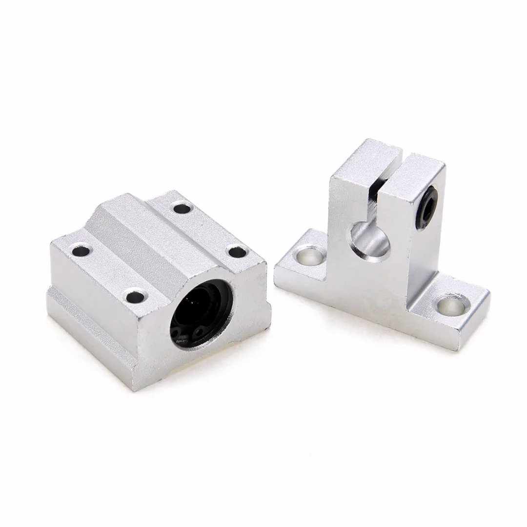 2pcs Linear Rail Shaft 300x8mm With SK8 Fixed Bearings SCS8UU Aluminum Guide Support Bearing Slip Motor for CNC Routers Mayitr