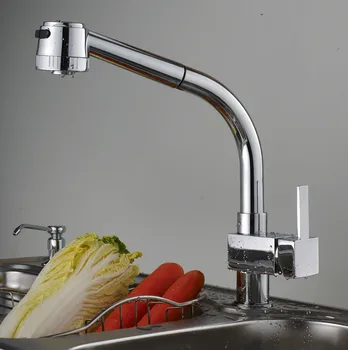 Pull the kitchen faucet hot and cold all copper single handle double control rotary groove faucet faucet ceramic spool LU50511
Pull the kitchen faucet hot and cold all copper single handle double control rotary groove faucet faucet ceramic spool LU50511