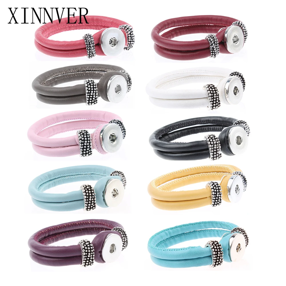 Hot Sale 10 Color PU Leather Bracelets For Women 18mm Xinnver Snap Buttons Bracelet Double Cloth Sterling Jewelry For Man ZE195
Hot Sale 10 Color PU Leather Bracelets For Women 18mm Xinnver Snap Buttons Bracelet Double Cloth Sterling Jewelry For Man ZE195