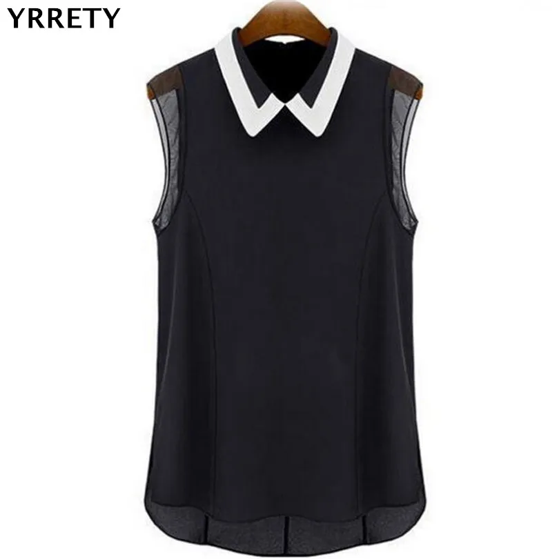 YRRETY Women's Chiffon Tops Summer Brand Shirt Casual Cute Turn-down Collar Tee Sleeveless White Black T-Shirts Women Clothes
YRRETY Women's Chiffon Tops Summer Brand Shirt Casual Cute Turn-down Collar Tee Sleeveless White Black T-Shirts Women Clothes