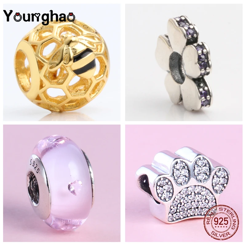 Younghao Jewelry Plata de Ley 925 Honeybee Bear Paw Beads For Beadwork Fit Original Pandora Bracelet Make Beads For Jewelry
Younghao Jewelry Plata de Ley 925 Honeybee Bear Paw Beads For Beadwork Fit Original Pandora Bracelet Make Beads For Jewelry