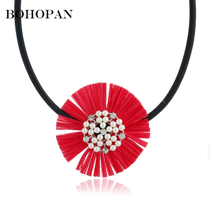 Vintage Bohemian Round Necklace Big Raffia Flower Pendant Pearl Crystal Necklace Ethnic Fashion Fringed Choker Jewelry For Women
Vintage Bohemian Round Necklace Big Raffia Flower Pendant Pearl Crystal Necklace Ethnic Fashion Fringed Choker Jewelry For Women