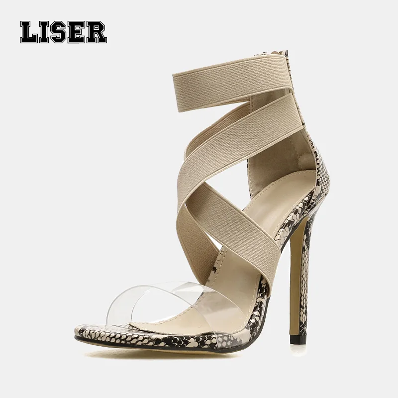 2019 women's stiletto high heels sandals snakeskin pattern beige wide cross tied transparent PVC toe bands ankle strap shoes
2019 women's stiletto high heels sandals snakeskin pattern beige wide cross tied transparent PVC toe bands ankle strap shoes