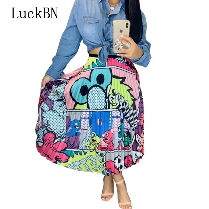 2019 New Women Skirts Vintage Character Letter Print High Waist Mid-calf Length Pleated Skirts Vintage Big Swing Skirt 3 Color
2019 New Women Skirts Vintage Character Letter Print High Waist Mid-calf Length Pleated Skirts Vintage Big Swing Skirt 3 Color