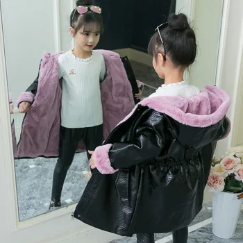 2019 Winter Warm Fashion 3-8 10 12 Years Teenage Faux Leather Plus Velet Thickening Kids Baby Girls Hooded Long Outwear Coat
2019 Winter Warm Fashion 3-8 10 12 Years Teenage Faux Leather Plus Velet Thickening Kids Baby Girls Hooded Long Outwear Coat