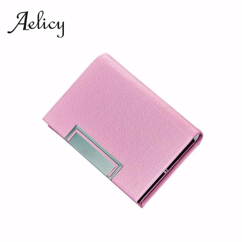 

Aelicy Fashion Design Cardcase Luxury Women Men's PU Leather Flip Cover Card Holder Wallet ID Credit Card Holder Box