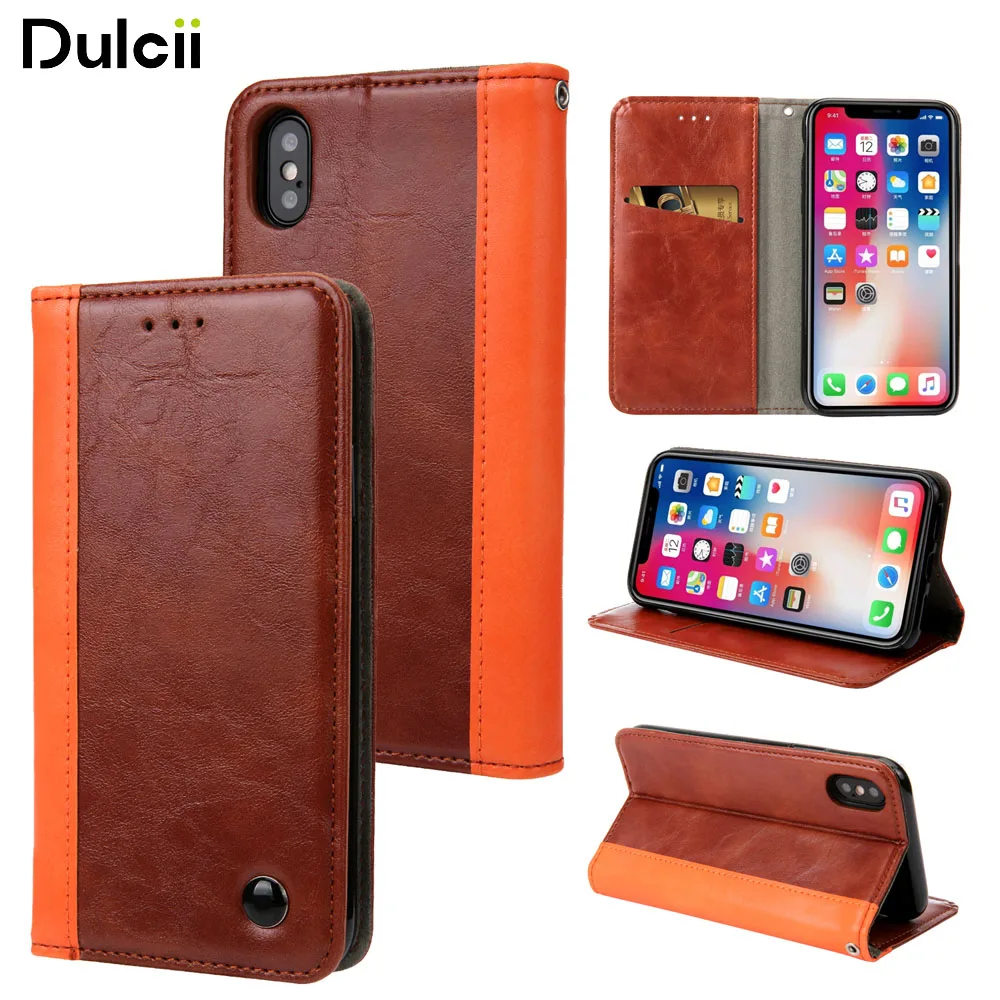 Dulcii для Apple iPhone Xs Max мешок шить кожа держатель карт кошелек чехол XS 6 5 дюймов с
