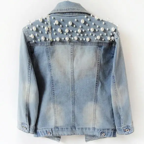 New Arrival Short Denim Jackets Vintage Casual Beading Coat diamond Women's Jeans Jacket
New Arrival Short Denim Jackets Vintage Casual Beading Coat diamond Women's Jeans Jacket