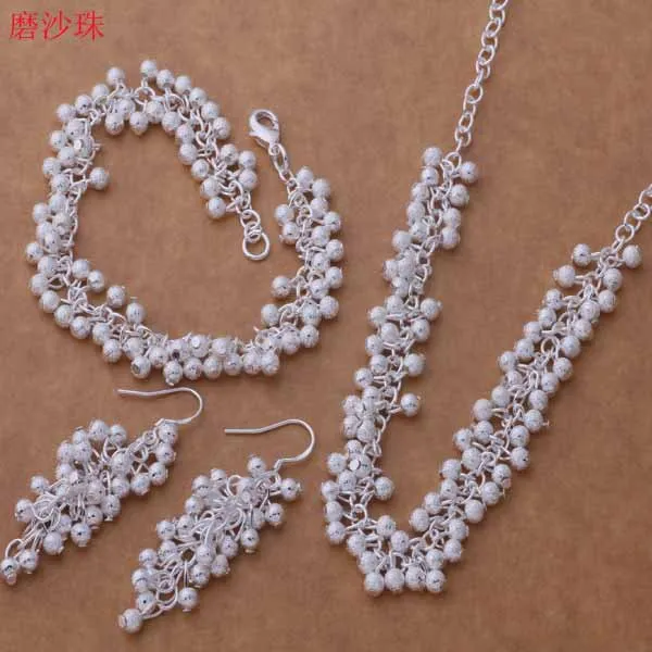 wholesale High quality silver Fashion jewelry necklace earrings bracelet WT-393
