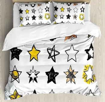 Star Duvet Cover Set Sweet Sixteen Stars Hand Drawn Style Colorful Art Rock Punk Themed Teen Room Design Bedding Set White
Star Duvet Cover Set Sweet Sixteen Stars Hand Drawn Style Colorful Art Rock Punk Themed Teen Room Design Bedding Set White