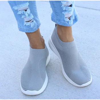 Vulcanized Shoes for Women Sneakers Casual Trainers Mesh Knitted Walking Footwear Sock Slip On Flats White Shoe Female Mujer
Vulcanized Shoes for Women Sneakers Casual Trainers Mesh Knitted Walking Footwear Sock Slip On Flats White Shoe Female Mujer