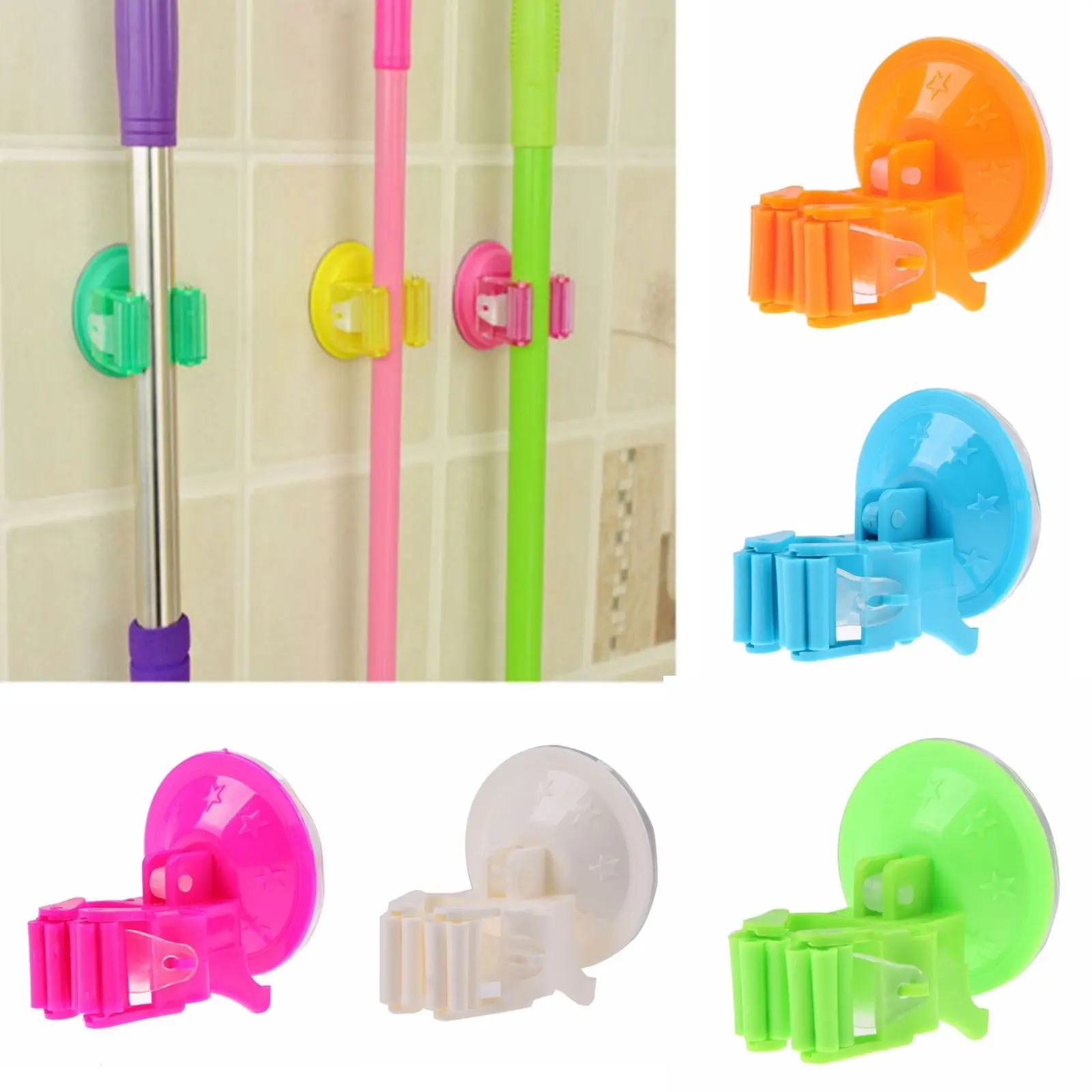 New Wall Mounted Mop Bathroom Holder Hanger Home Kitchen Organizer Gadget Plastic Mop Holder Cleaning Tools Random Clolor
New Wall Mounted Mop Bathroom Holder Hanger Home Kitchen Organizer Gadget Plastic Mop Holder Cleaning Tools Random Clolor
