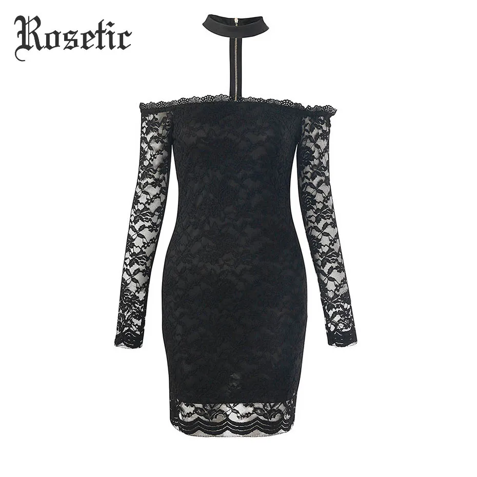 Rosetic Gothic Bodycon Dress Women Spring Lace Backless Patchwork Halter Slash Neck Dress Retro Fashion Sexy Party Gothic Dress
Rosetic Gothic Bodycon Dress Women Spring Lace Backless Patchwork Halter Slash Neck Dress Retro Fashion Sexy Party Gothic Dress