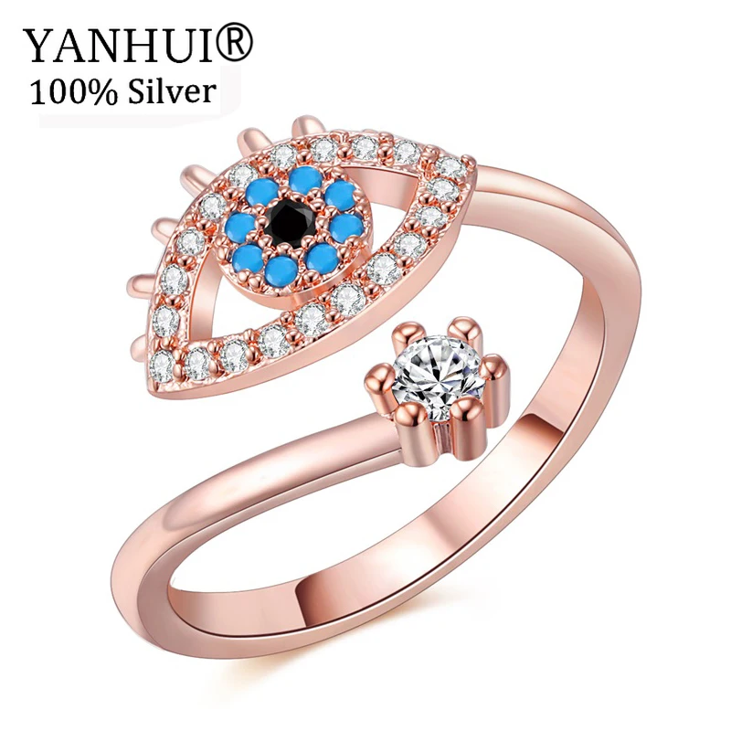 YANHUI Elegant Blue Evil Eye Cubic Zirconia Ring Women Girls Fashion Jewelry Rose Gold Color Opening Ring Crystal Bague HQ-J076 
YANHUI Elegant Blue Evil Eye Cubic Zirconia Ring Women Girls Fashion Jewelry Rose Gold Color Opening Ring Crystal Bague HQ-J076