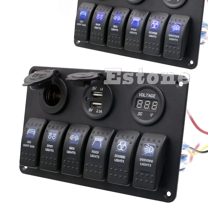 1 Pc 12V/24V Waterproof Boat Marine 6 Gang LED Rocker Switch Panel Circuit Breaker
1 Pc 12V/24V Waterproof Boat Marine 6 Gang LED Rocker Switch Panel Circuit Breaker