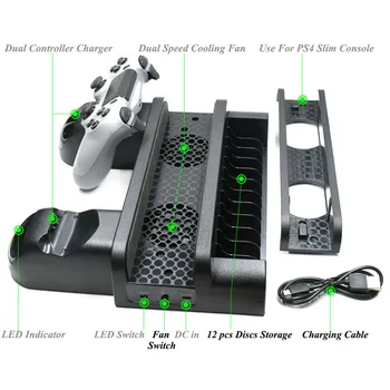 Multifunction USB Vertical Chargers Stand with Cooling Fan Dual Controllers Charging Station for PS4/PS4 Slim/PS4 Pro
Multifunction USB Vertical Chargers Stand with Cooling Fan Dual Controllers Charging Station for PS4/PS4 Slim/PS4 Pro