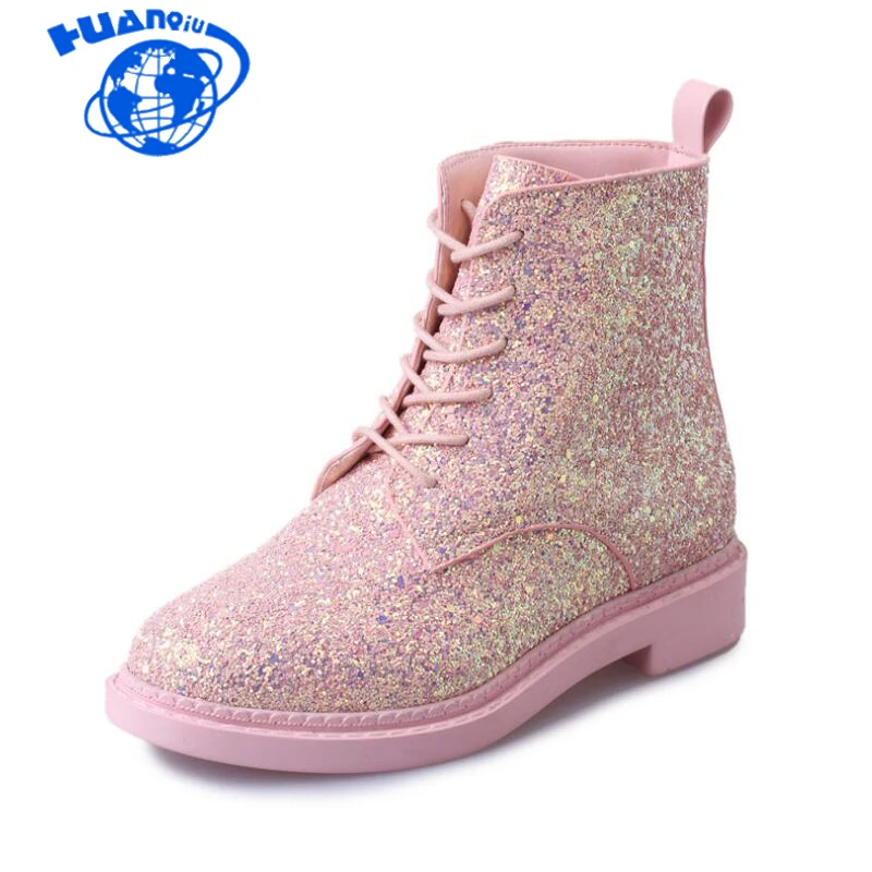 HUANQIU Designers Brand Women Ankle Boots Heels Female Shoes Woman Autumn Glitter Lace up Boots Casual Bling Pink wyq80
HUANQIU Designers Brand Women Ankle Boots Heels Female Shoes Woman Autumn Glitter Lace up Boots Casual Bling Pink wyq80