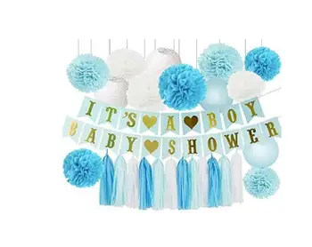 Boy Baby Shower Decorations Baby Blue/White/Turquoise/ Mixed Tissue Pom Poms Paper Lanterns Bunting Banner Tissue Paper Tassel
Boy Baby Shower Decorations Baby Blue/White/Turquoise/ Mixed Tissue Pom Poms Paper Lanterns Bunting Banner Tissue Paper Tassel
