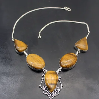 Hermosa Unique Natural Gold Tigers Eye Magic Silver Color Pendant Necklace Women Necklaces 19 Inch A74 
Hermosa Unique Natural Gold Tigers Eye Magic Silver Color Pendant Necklace Women Necklaces 19 Inch A74