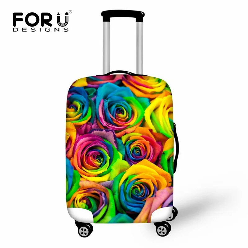 FORUDESIGNS Защитные чехлы для багажа с цветочным 3D принтом Эластичные аксессуары