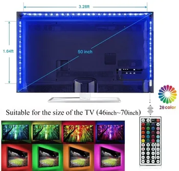 Light LED TV Backlight, USB LED Strip Light With Remote Controller, Flexible Changing Multi-Color
Light LED TV Backlight, USB LED Strip Light With Remote Controller, Flexible Changing Multi-Color