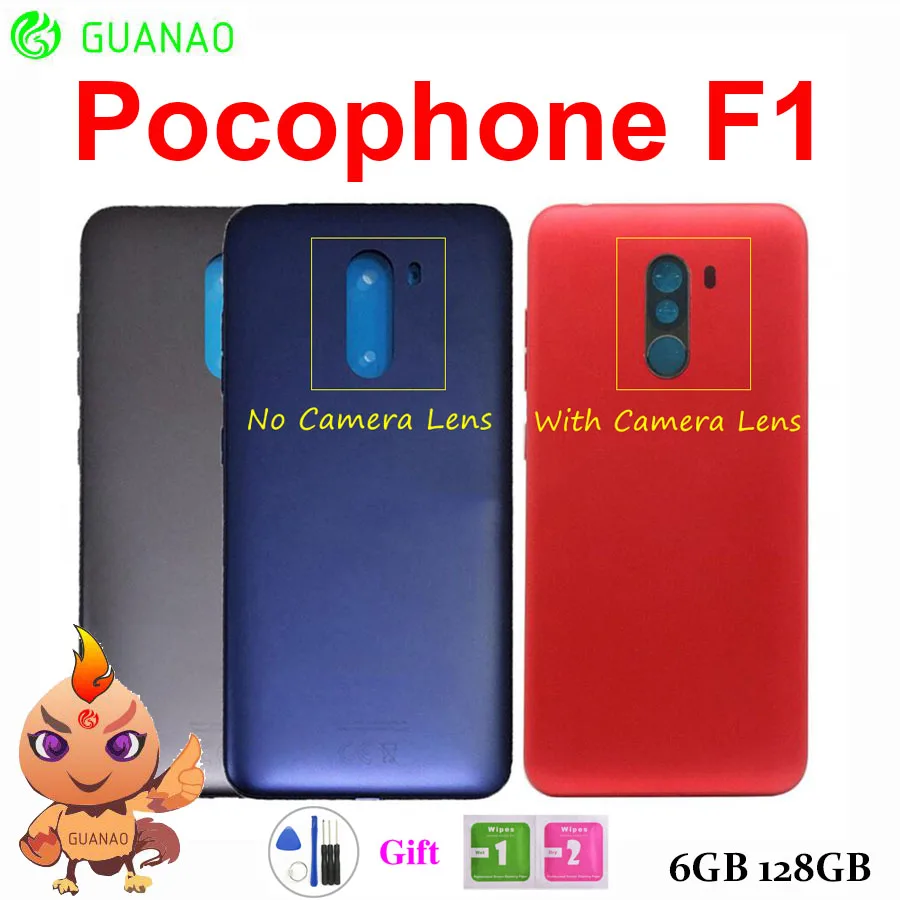 Задняя крышка корпуса аккумулятора для Xiaomi PocoPhone F1 задняя Poco с боковой кнопкой и