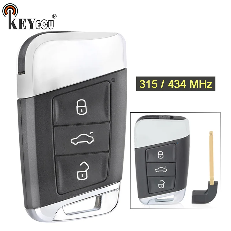KEYECU 315/434MHz Replacement 3 Button Remote Key Fob for V*W for Volkswagen Passat B8 2015-18 Magotan 2017-18 Superb A7 2016-18
KEYECU 315/434MHz Replacement 3 Button Remote Key Fob for V*W for Volkswagen Passat B8 2015-18 Magotan 2017-18 Superb A7 2016-18