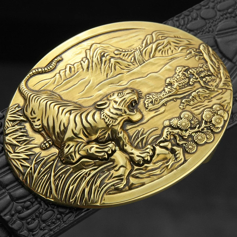 Tiger Zodiac belt gold buckle men designer fashion leather belt Metals Alloy cowskin belts for men high quality Cinto Masculino
Tiger Zodiac belt gold buckle men designer fashion leather belt Metals Alloy cowskin belts for men high quality Cinto Masculino