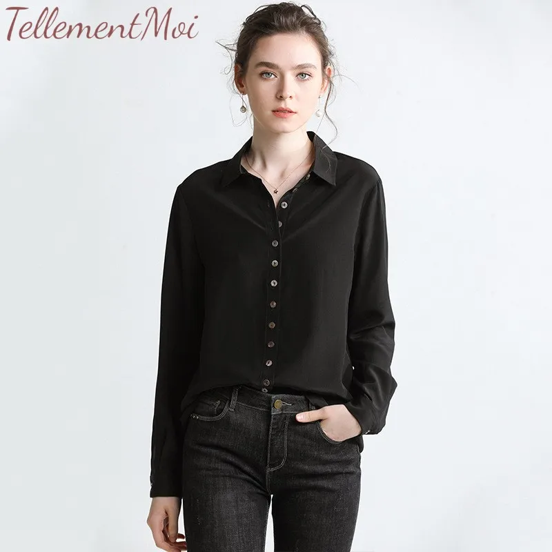 Womens 100% Silk Blouse Long Sleeve Office Lady Shirts Elegant Turn Down Collar Button Up Tops 14 Momme Pure Charmeuse Silk
Womens 100% Silk Blouse Long Sleeve Office Lady Shirts Elegant Turn Down Collar Button Up Tops 14 Momme Pure Charmeuse Silk