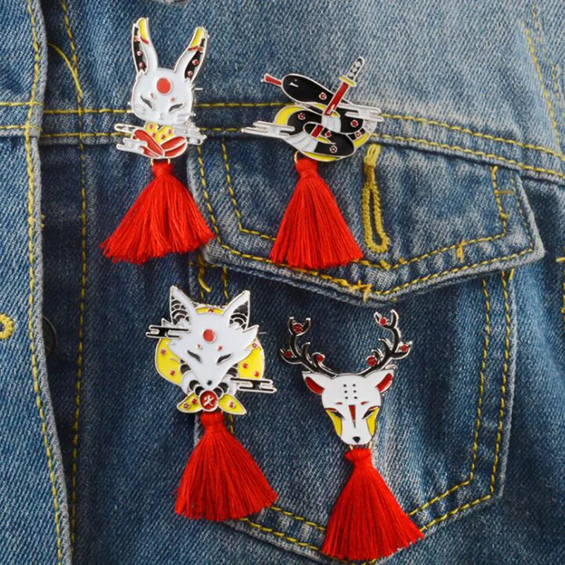 Vintage Tassel Brooch Badge Japan Ninja Rabbit Fire Fox Snake Kendo Deer Creative Icon Denim Jacket Backpack Friends Gift
Vintage Tassel Brooch Badge Japan Ninja Rabbit Fire Fox Snake Kendo Deer Creative Icon Denim Jacket Backpack Friends Gift