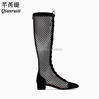 Qianruiti 2018 Cut-Outs Mesh Black Womens Shoes Summer Spring Lace-Up Sexy Gladiator Sandals Block Low Heel Long Strappy Boots
Qianruiti 2018 Cut-Outs Mesh Black Womens Shoes Summer Spring Lace-Up Sexy Gladiator Sandals Block Low Heel Long Strappy Boots
