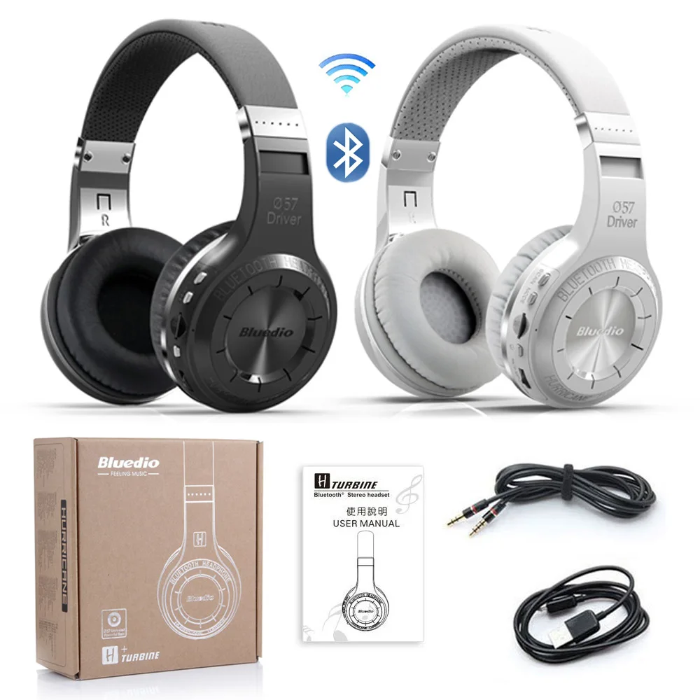 

Original Bluedio H+(Turbine) Bluetooth Stereo Wireless Headphones Built-in Mic Micro-SD/FM Radio BT4.1 Over-ear Earphone